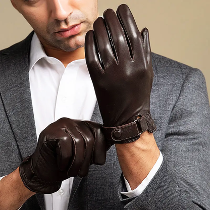 Mænds Læderhandsker med Fleece Foring 3