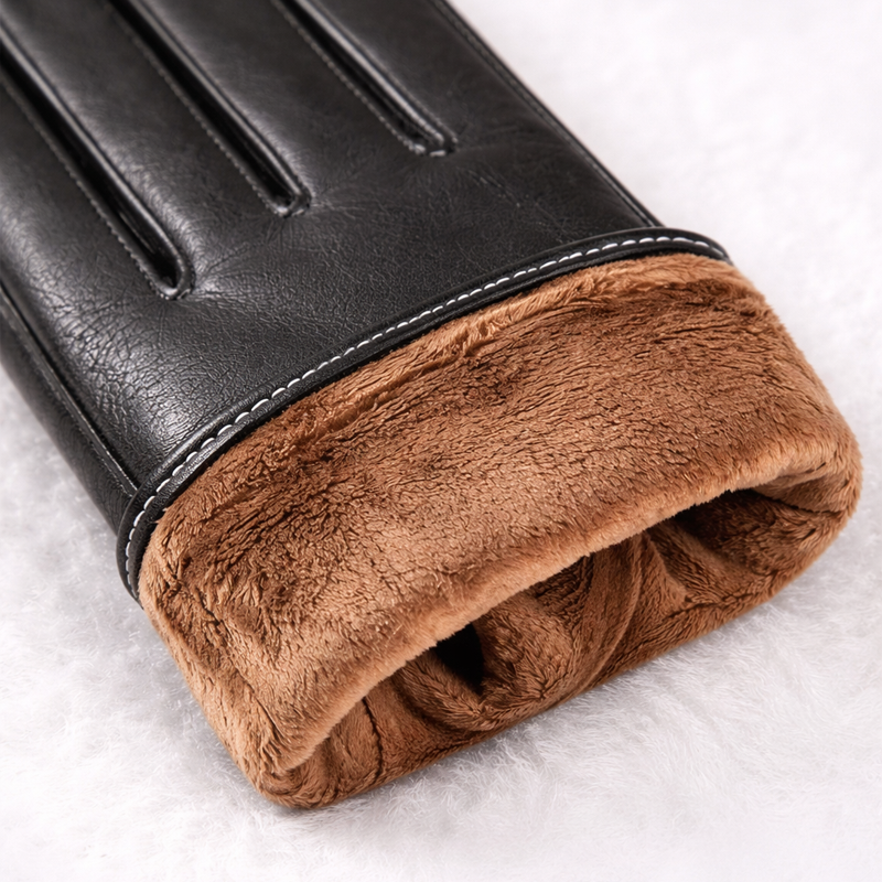 Mænds Læderhandsker med Fleece Foring 5