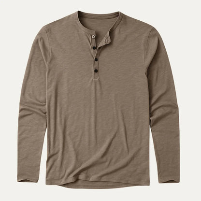Mænds Langærmet Polo T-shirt med Båndkrave 3