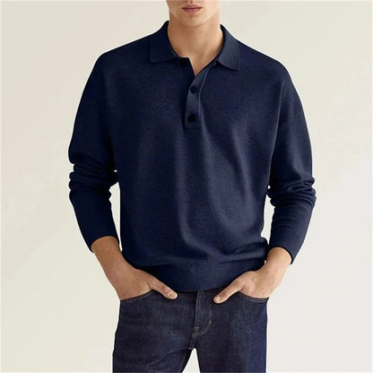 Mænds Langærmet Poloshirt Casual Stil 2