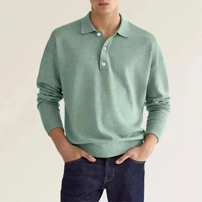 Mænds Langærmet Poloshirt Casual Stil 3