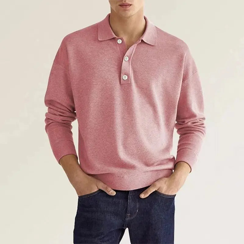 Mænds Langærmet Poloshirt Casual Stil 5