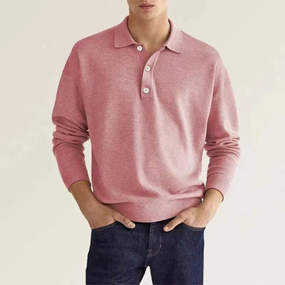 Mænds Langærmet Poloshirt Casual Stil 5