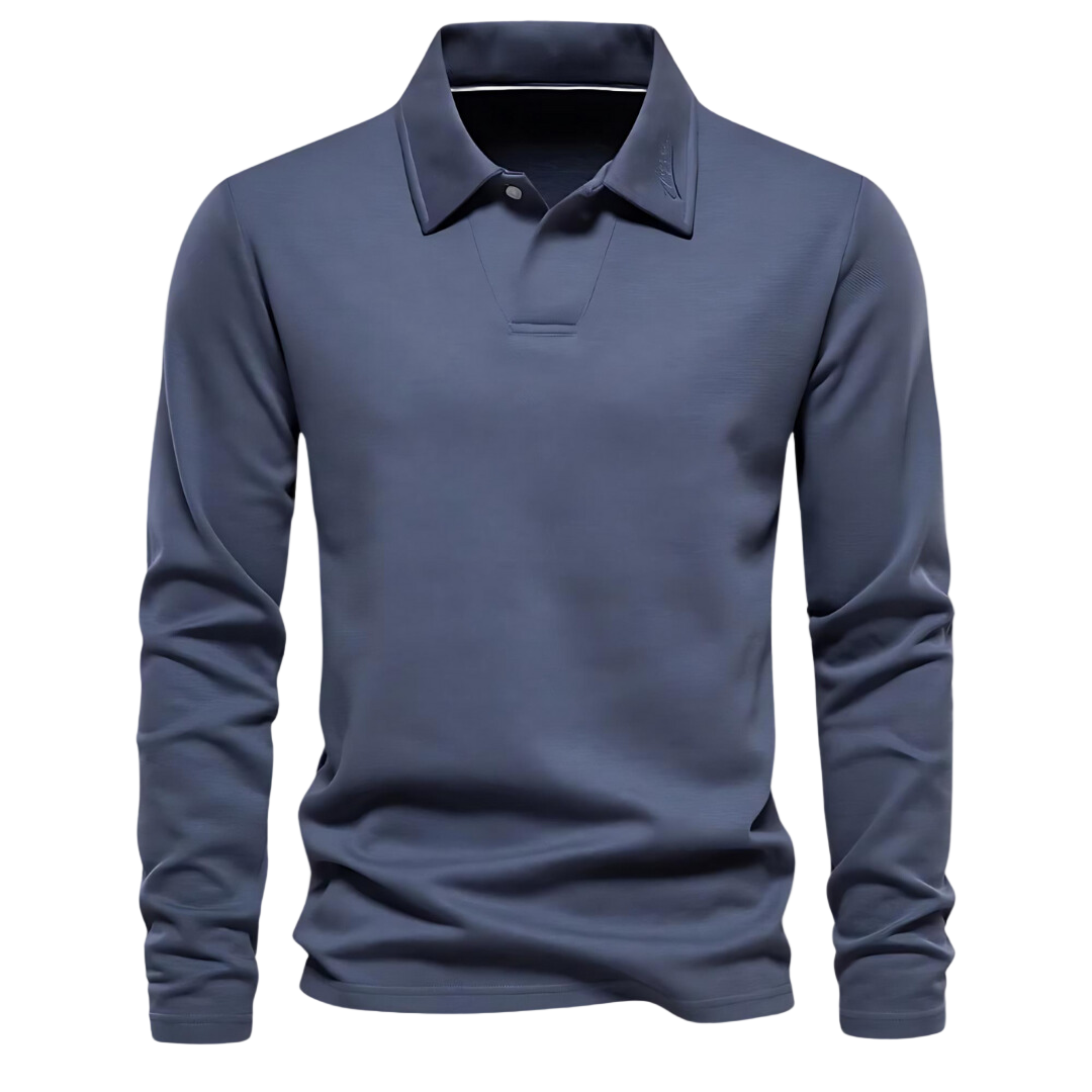 Mænds Langærmet Poloshirt Klassisk Stil 0