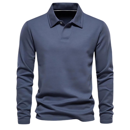 Mænds Langærmet Poloshirt Klassisk Stil 0