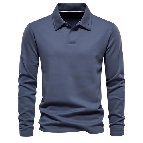 Mænds Langærmet Poloshirt Klassisk Stil 0