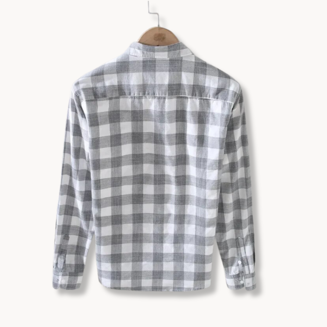 Mænds Langærmet Skjorte Ternet Design 1