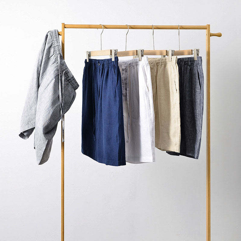 Mænds Linned Shorts Casual 7