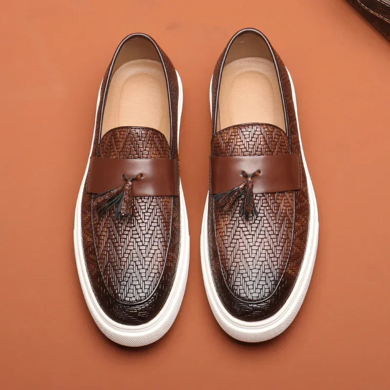 Mænds Loafers Med Vevet Design Snørebåndsløst 1
