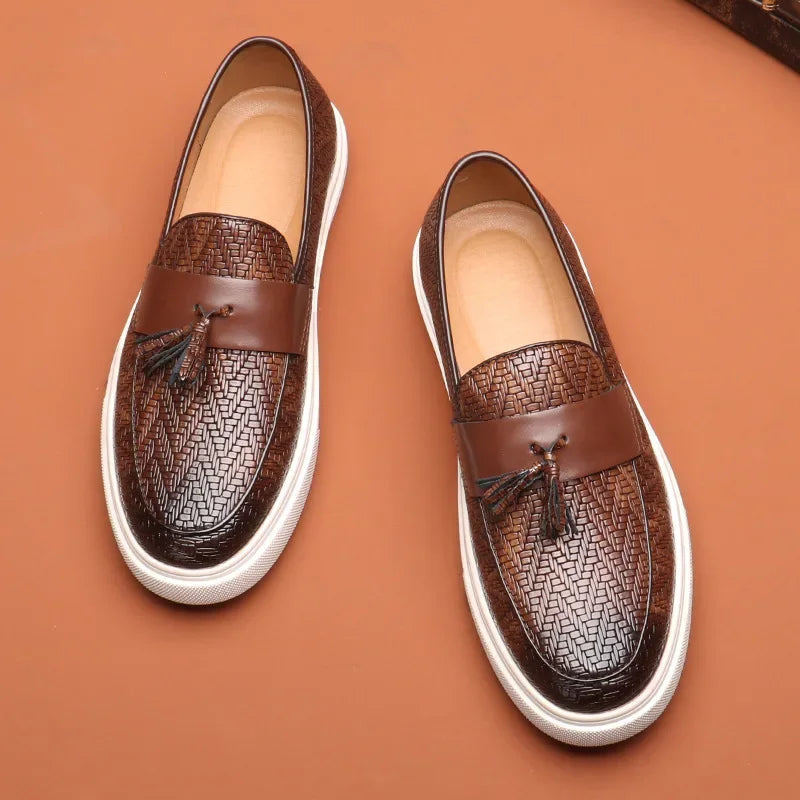 Mænds Loafers Med Vevet Design Snørebåndsløst 2