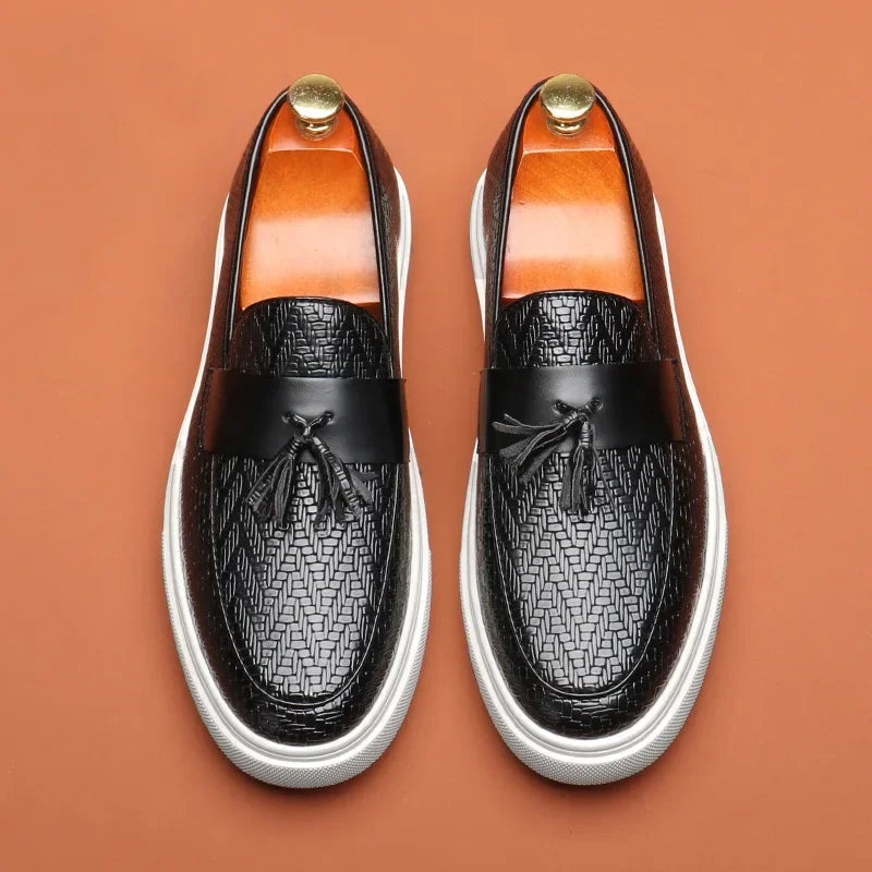 Mænds Loafers Med Vevet Design Snørebåndsløst 3