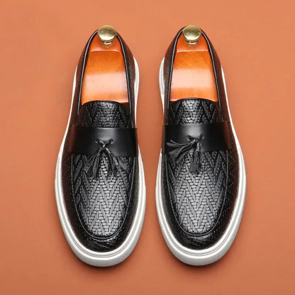 Mænds Loafers Med Vevet Design Snørebåndsløst 3