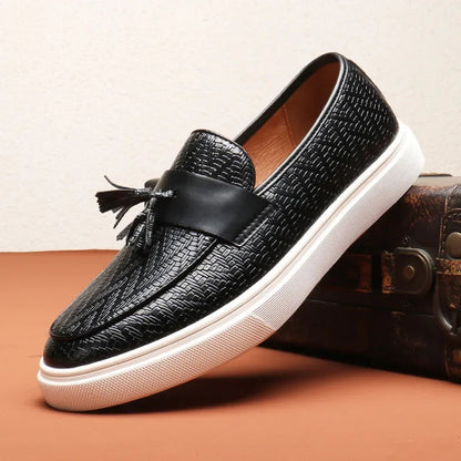 Mænds Loafers Med Vevet Design Snørebåndsløst 5