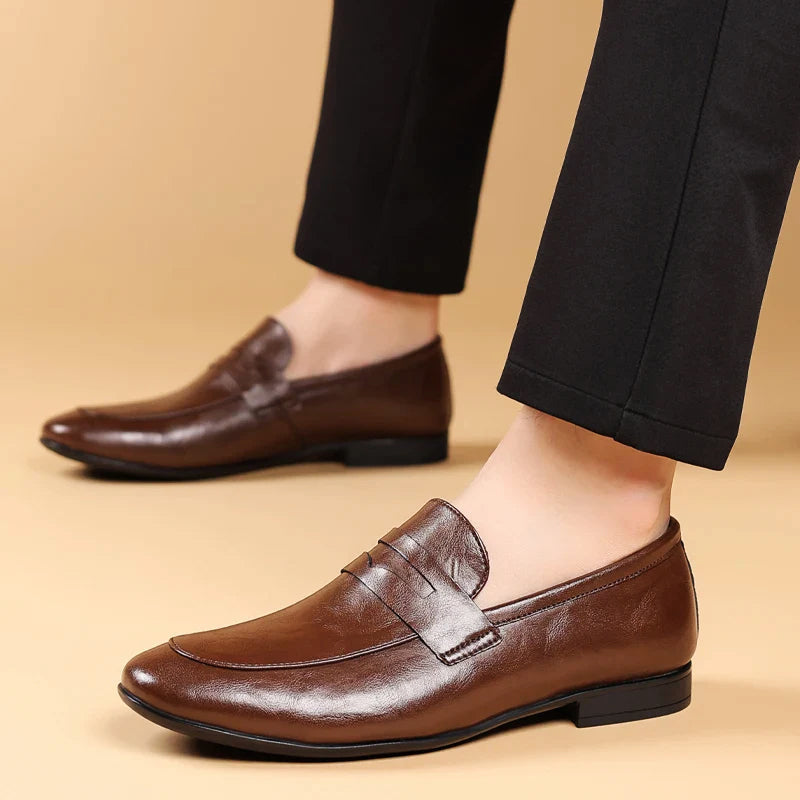 Mænds Loafers i Poleret Læder 7