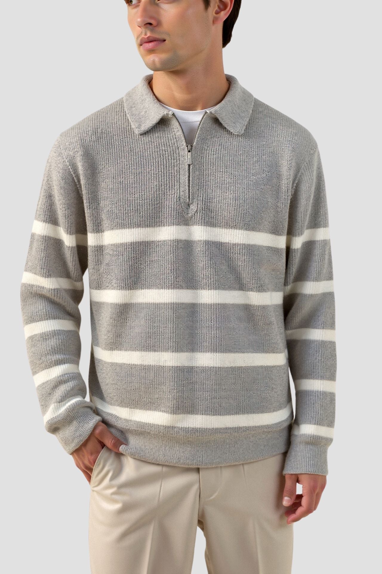 Mænds Lynlås Sweater Klassisk Stil 2