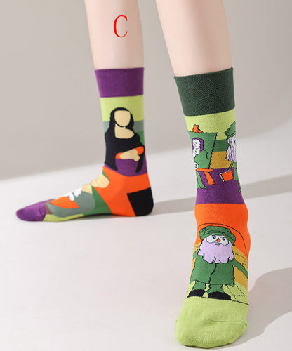 Mænds Mid Calf Sokker med Asymmetrisk Design 2