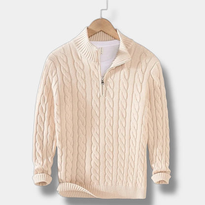 Mænds Mock Neck Sweater Jacquard Stil 3