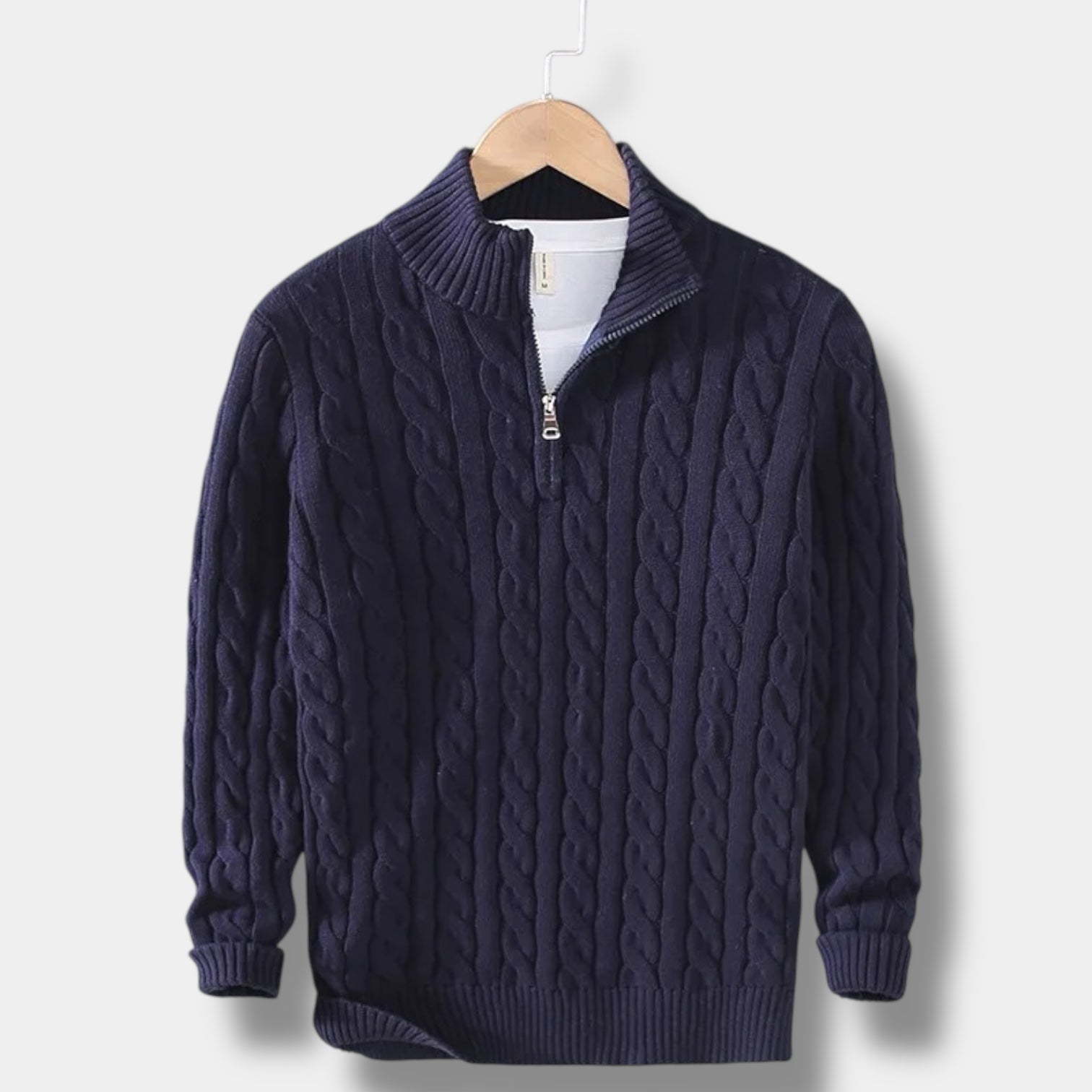 Mænds Mock Neck Sweater Jacquard Stil 6