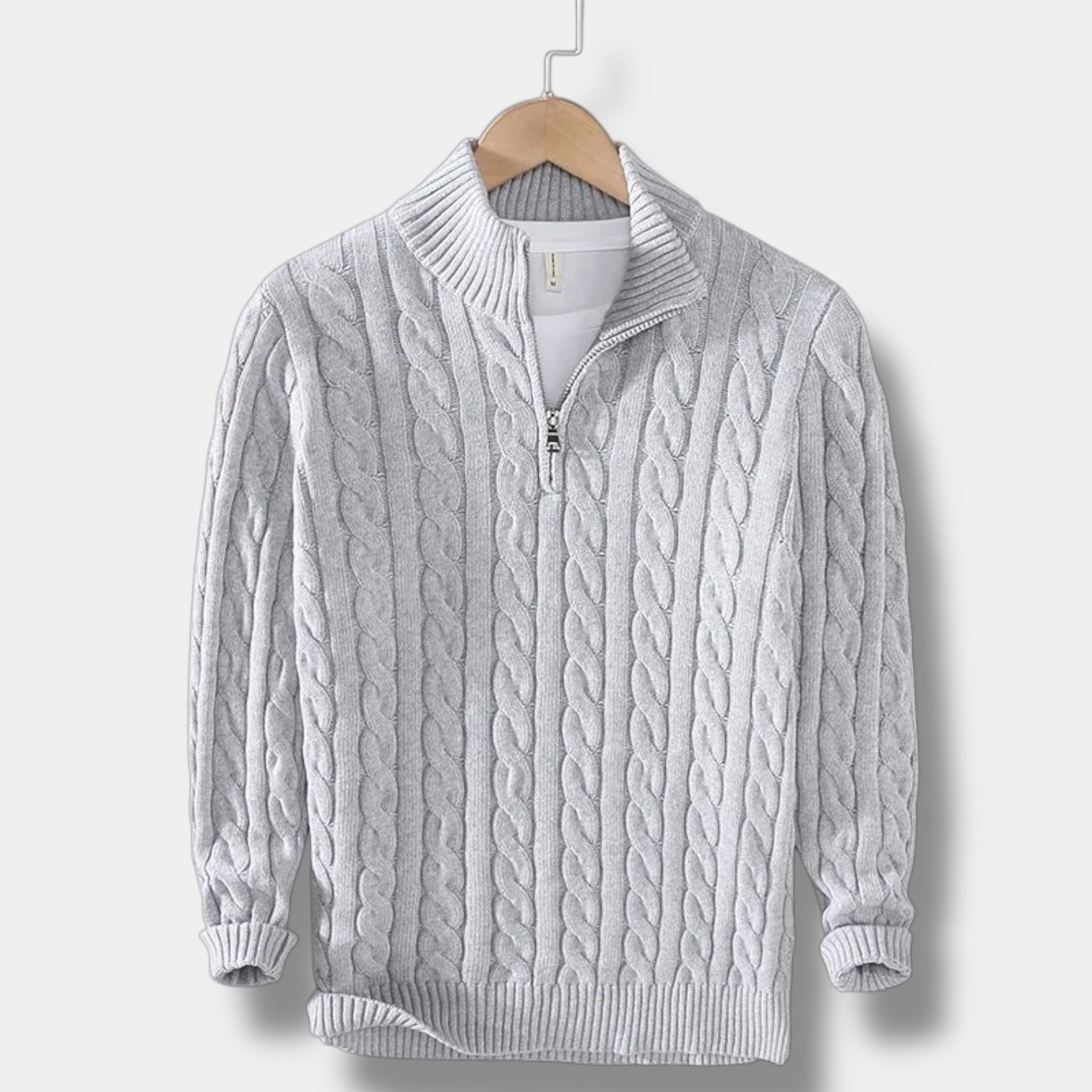 Mænds Mock Neck Sweater Jacquard Stil 7