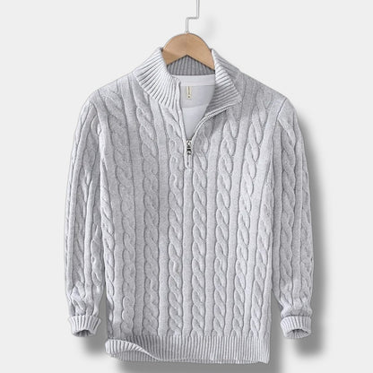 Mænds Mock Neck Sweater Jacquard Stil 7