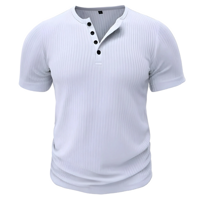 Mænds Muscle Fit T-shirt Henley Stil 0