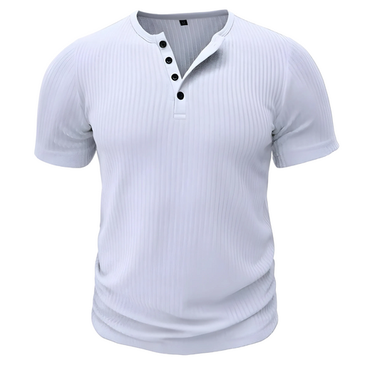 Mænds Muscle Fit T-shirt Henley Stil 0