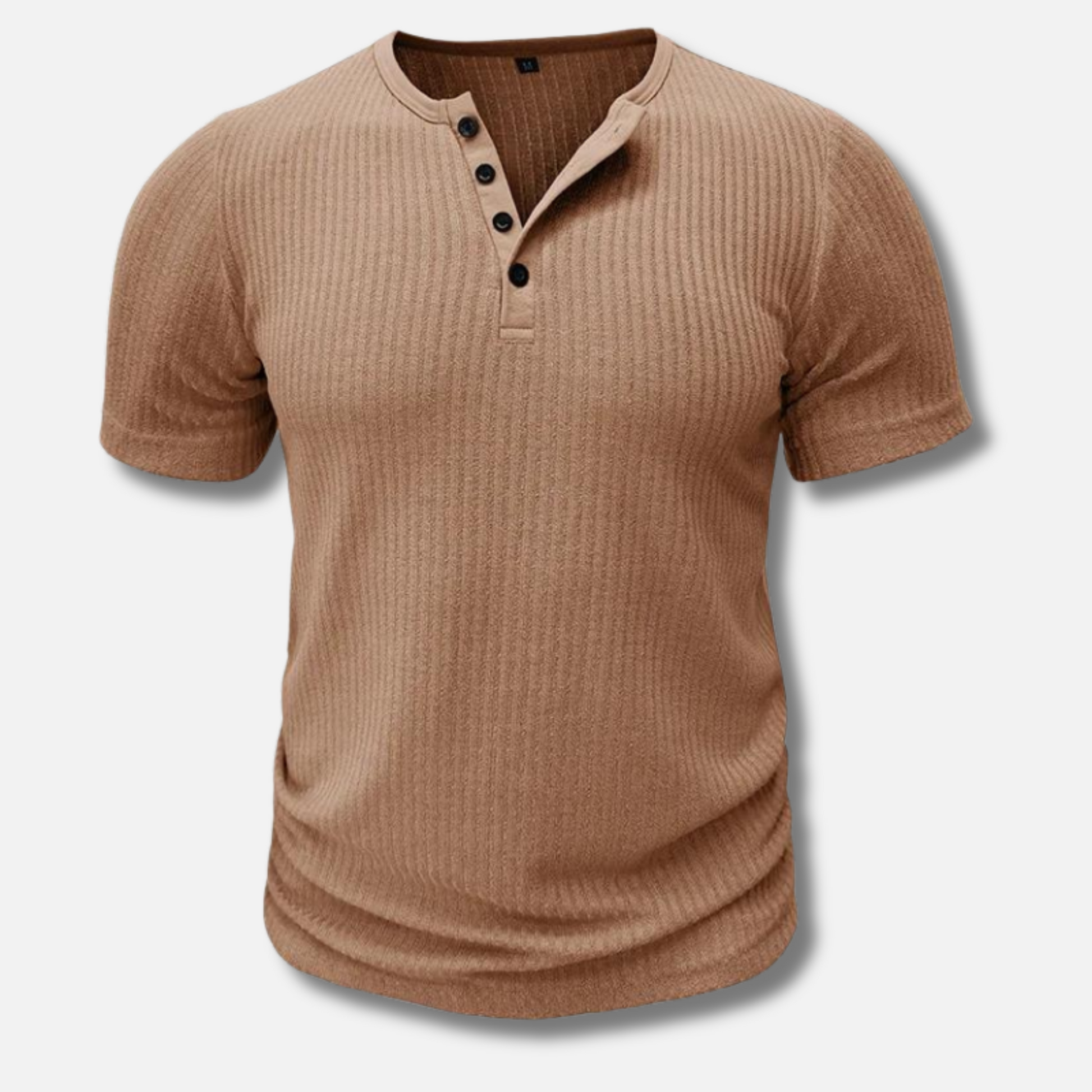 Mænds Muscle Fit T-shirt Henley Stil 3