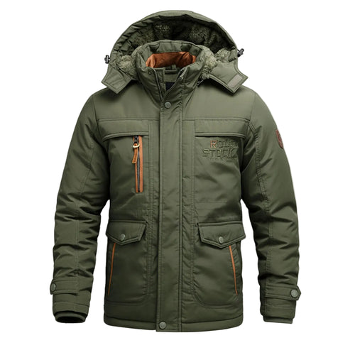 Mænds Parka med Hætte og Cargo Lommer 0