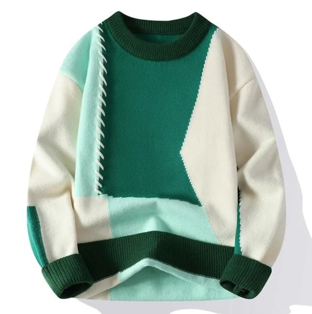 Mænds Patchwork Sweater Moderne 1