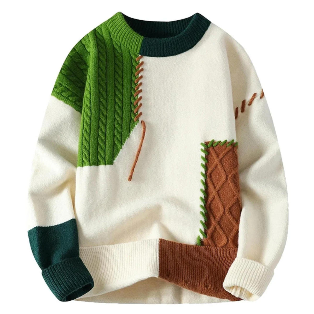 Mænds Patchwork Sweater Moderne 2