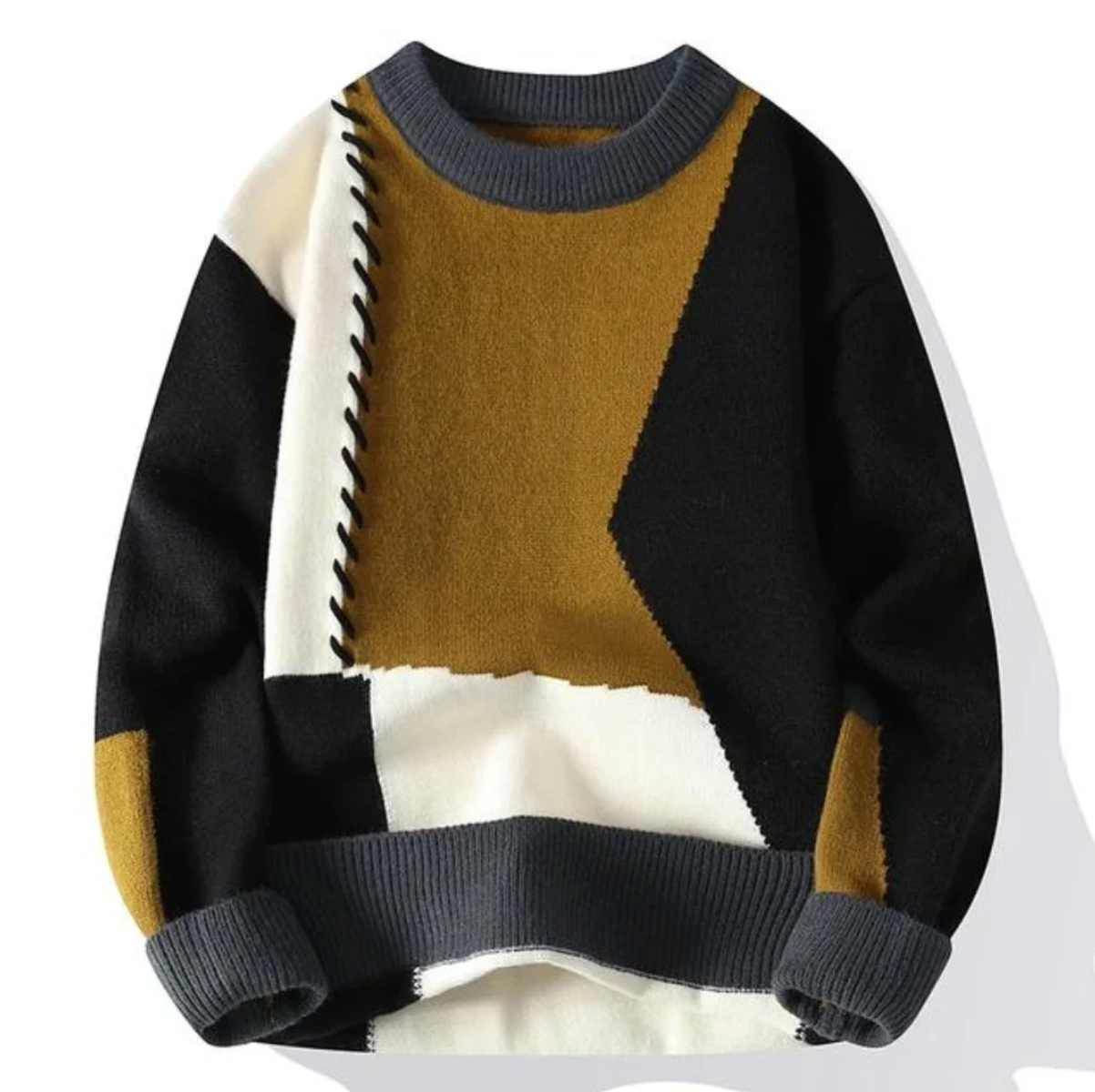 Mænds Patchwork Sweater Moderne 3