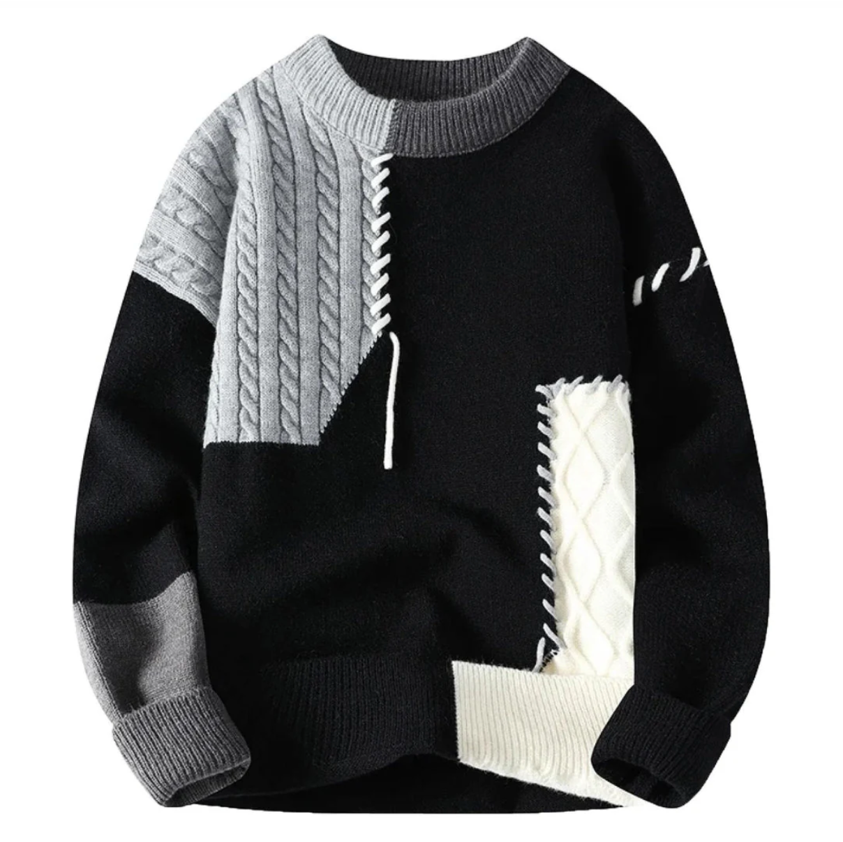 Mænds Patchwork Sweater Moderne 4