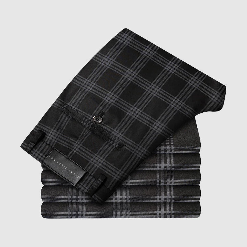 Mænds Plaid Bukser Med Lige Ben 2
