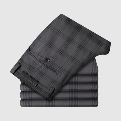 Mænds Plaid Bukser Med Lige Ben 5