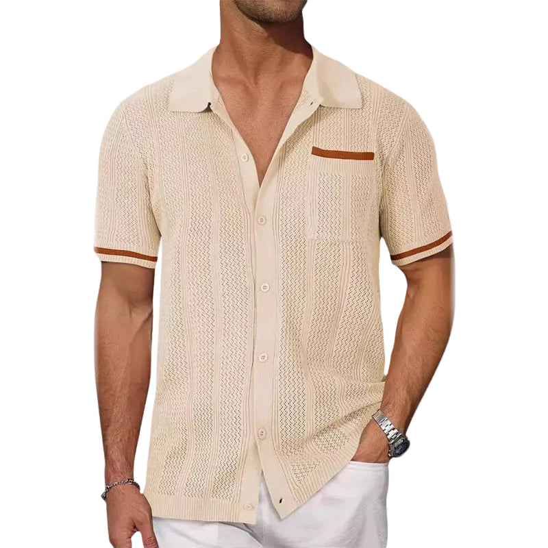 Mænds Polo Shirt Med Retro Design 0
