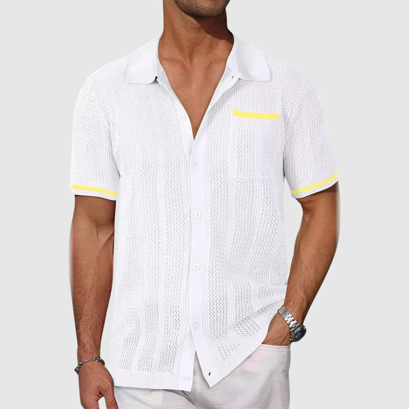 Mænds Polo Shirt Med Retro Design 4