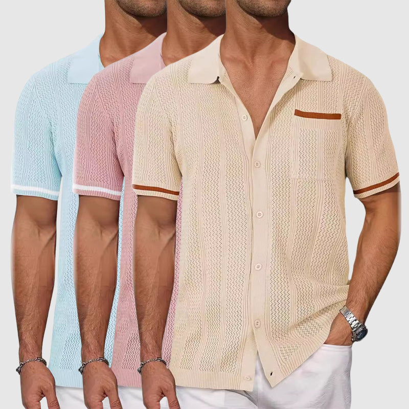 Mænds Polo Shirt Med Retro Design 6