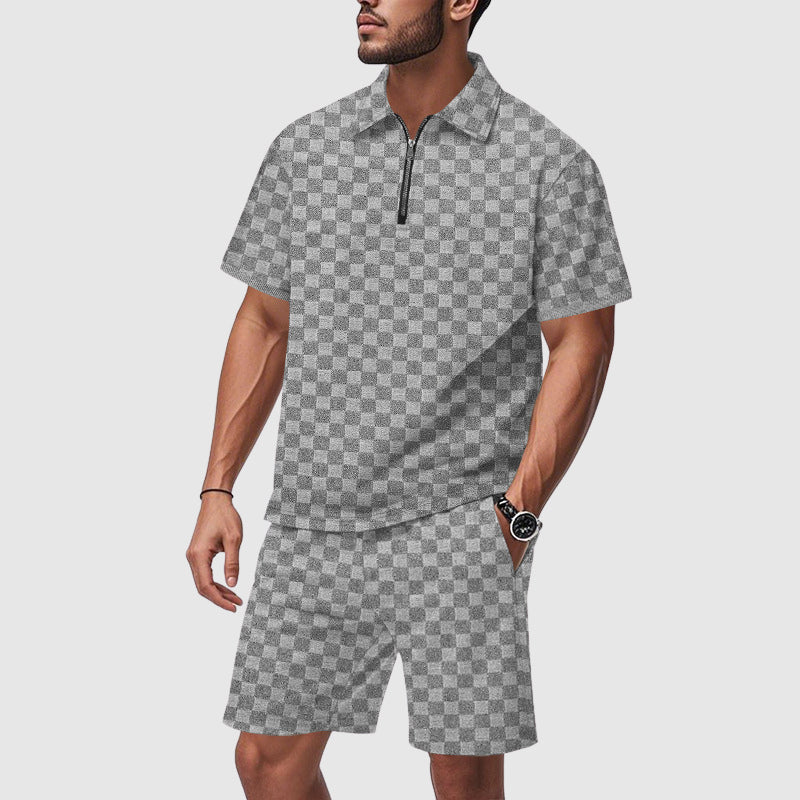Mænds Polo T-shirt og Shorts Sæt Moderne Design 3