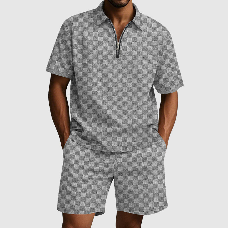 Mænds Polo T-shirt og Shorts Sæt Moderne Design 4