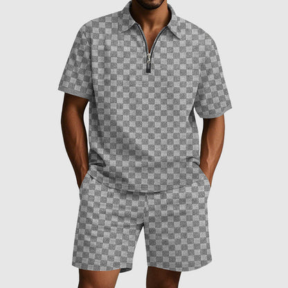 Mænds Polo T-shirt og Shorts Sæt Moderne Design 4