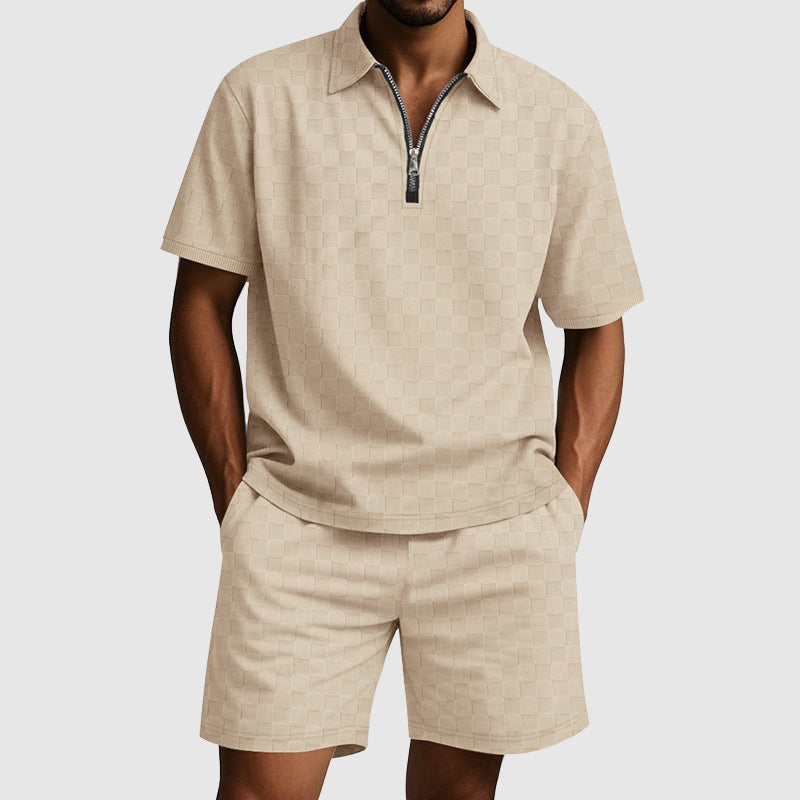Mænds Polo T-shirt og Shorts Sæt Moderne Design 8