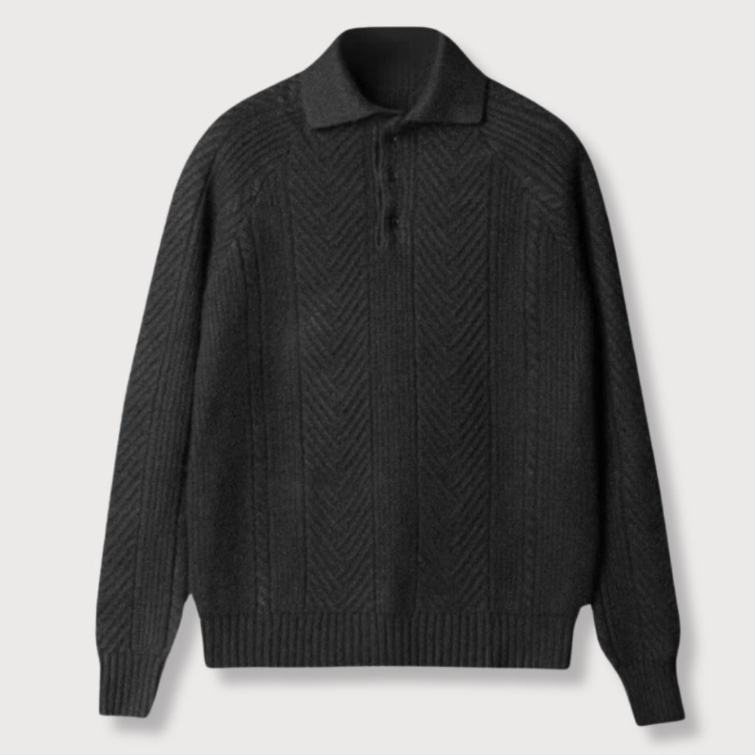 Mænds Poloshirt Klassisk Stil Ribbenstruktur 5