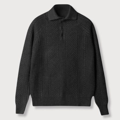 Mænds Poloshirt Klassisk Stil Ribbenstruktur 5