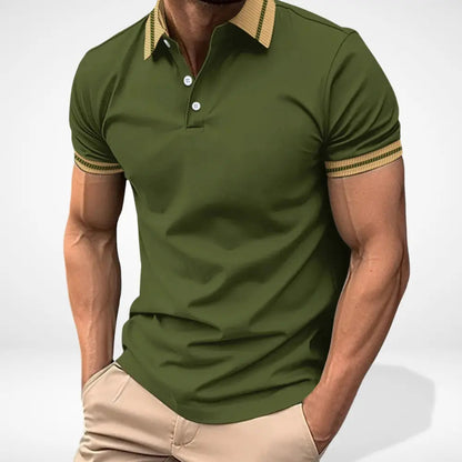 Mænds Poloshirt Kortærmet med Kontrastkrave Stilfuld Design 1