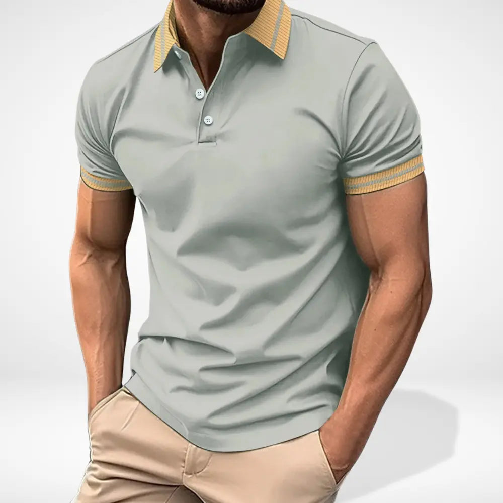 Mænds Poloshirt Kortærmet med Kontrastkrave Stilfuld Design 2
