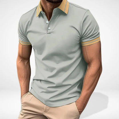 Mænds Poloshirt Kortærmet med Kontrastkrave Stilfuld Design 2