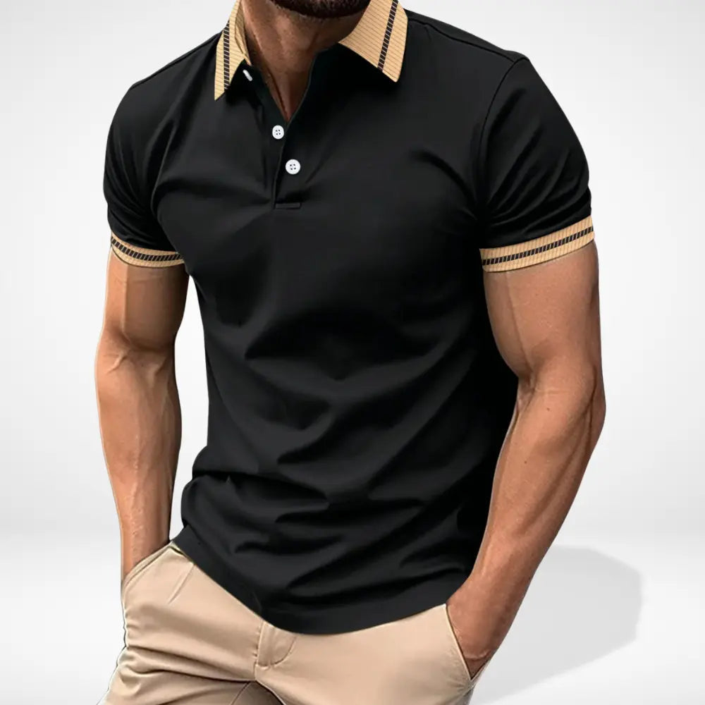 Mænds Poloshirt Kortærmet med Kontrastkrave Stilfuld Design 6