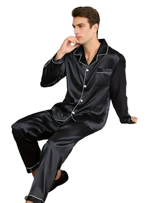 Mænds Pyjamas Sæt Stilfuld Design Til Afslapning 0