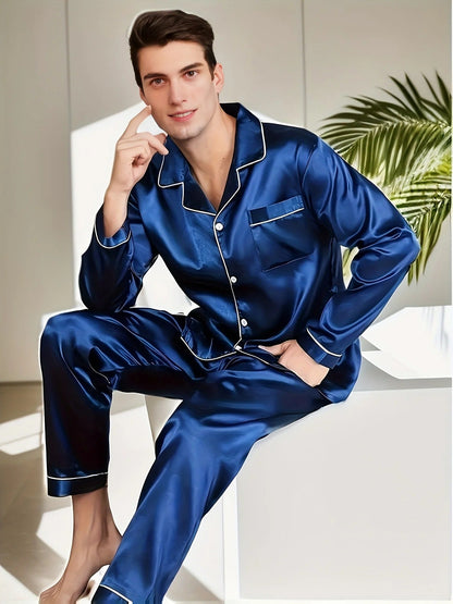 Mænds Pyjamas Sæt Stilfuld Design Til Afslapning 5