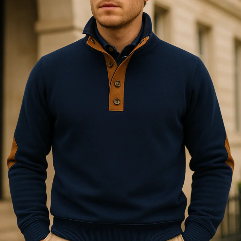 Mænds Quarter Zip Jumper Casual 7